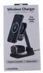 Mobilize Charging Cradle - 57509 3in1 Charger Station For Apple Watch And Magsafe Compatible Phones 15w Black