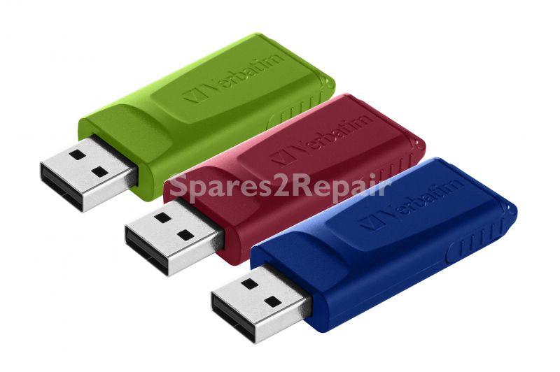 Verbatim Usb-stick 2.0 - Usb Drive 2.0 Store N Go Slider 3 X 16gb (red-blue-green)
