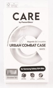 Panzerglass Leather Bag Gsm - 1155 Care By Panzerglass Flagship Case Transparent Urban Combat W White Qi Compatible Samsung S24 Ultra