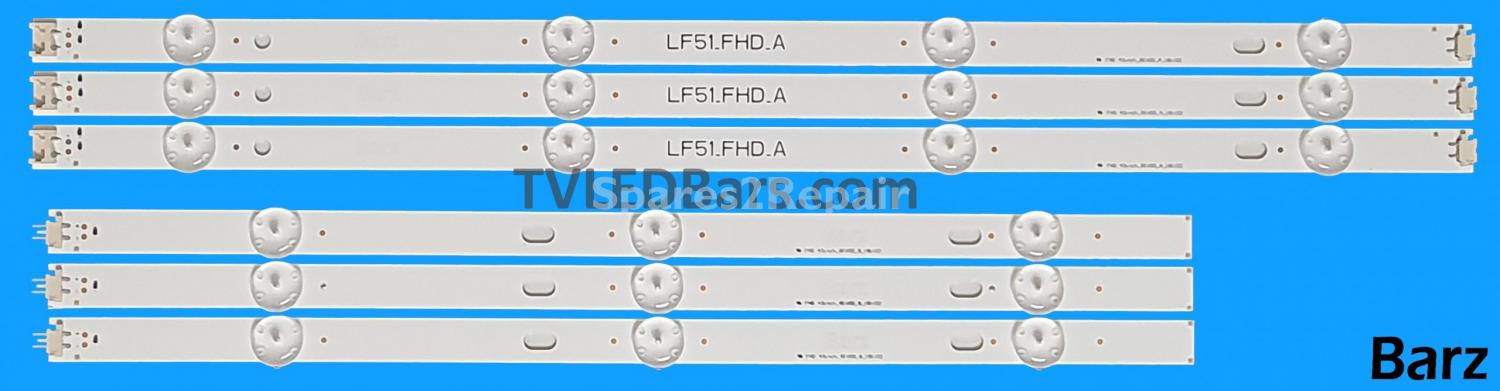 Barz LED Backlight Array LG AGF79082301 AGF79044501 AGF79047001 AGF79099901 43" 43LH51_FHD_A + 43LH51_FHD_B 6pcs