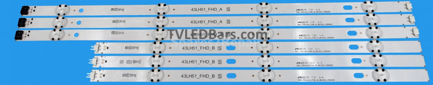 LG LED Backlight Array LG AGF79082301 AGF79044501 AGF79099901 43" 43LH51_FHD_A B HC430DUN-SLVX 6pcs