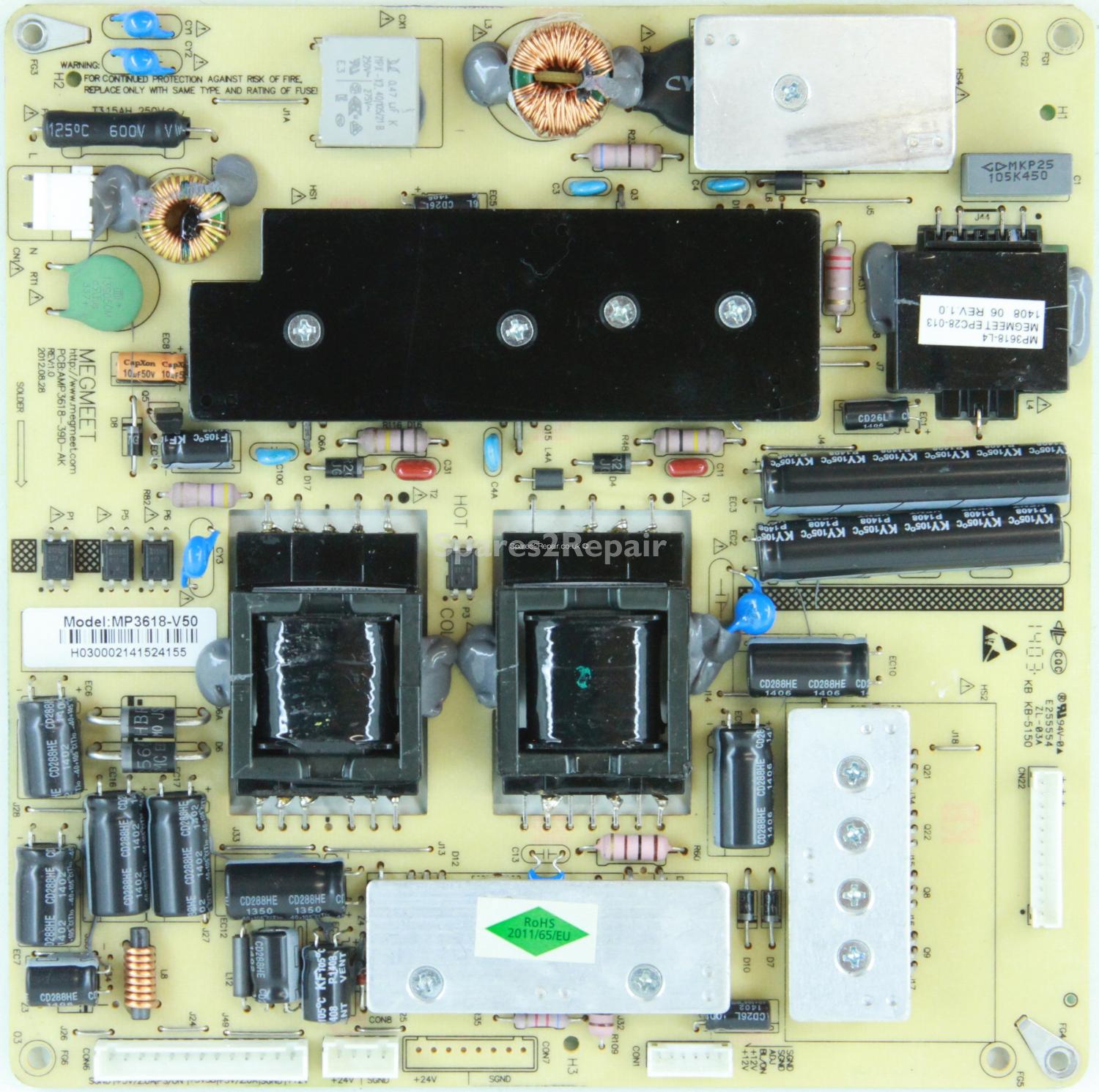 Bush 144/5114D - Power Supply - MP3618-V50 - AMP3618-39D-AK - REV:1.0