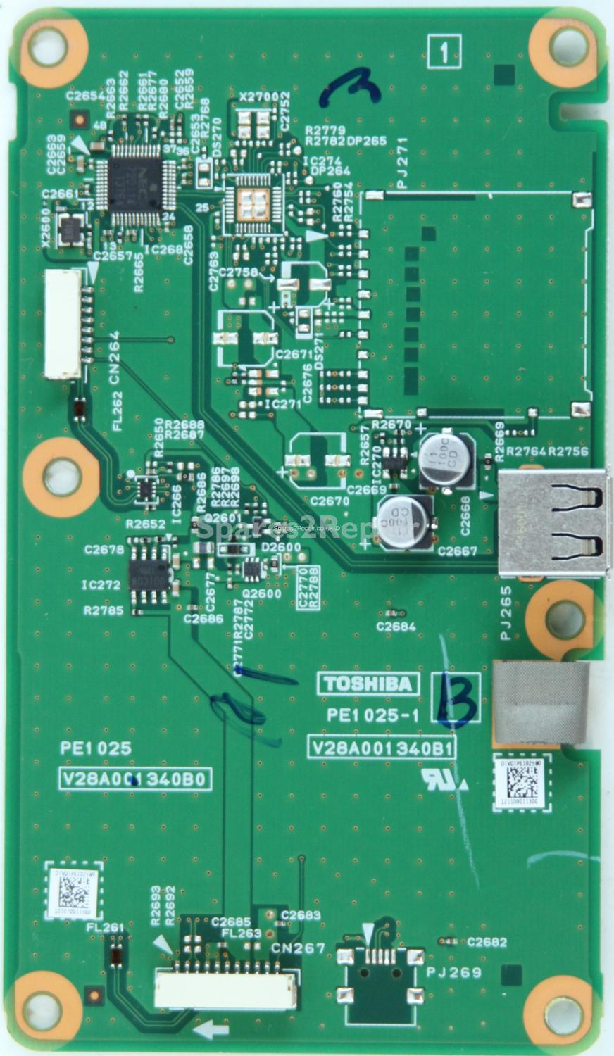 Toshiba 55ZL2 - USB Board - PE1025-1 B - V28A001340B1